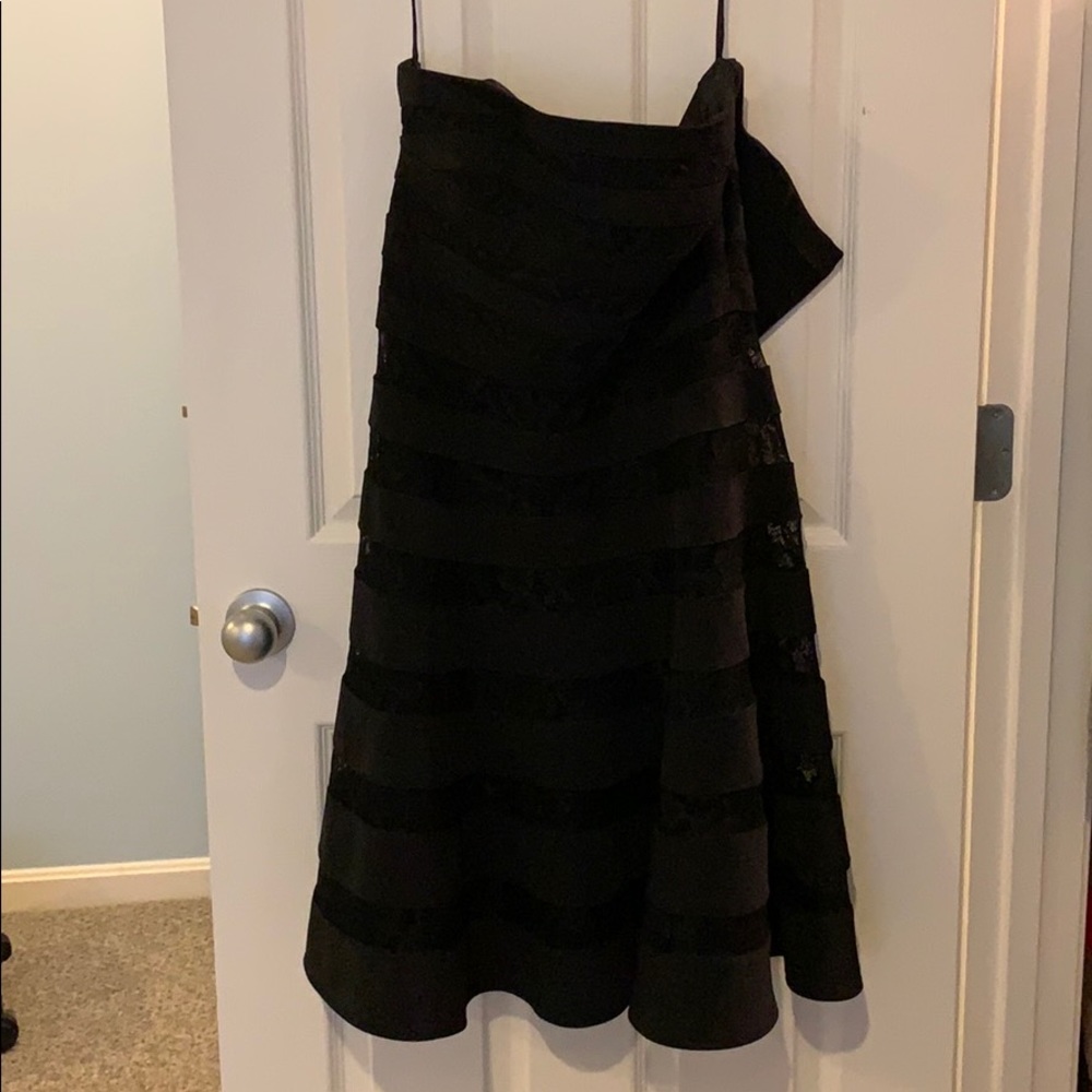 Strapless black dress
